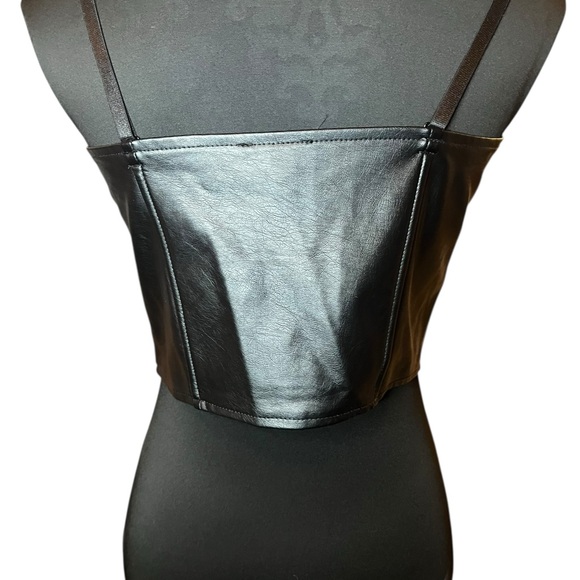 Stylish Brown and Black Leather Women's Corset - Picture 3 of 5